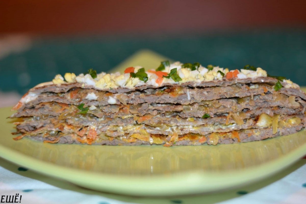 Печеночный торт канапе