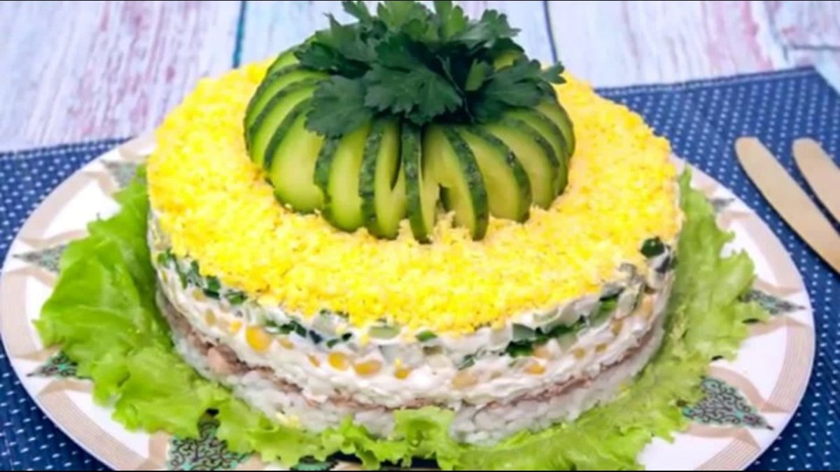 Тортик из крабовых палочек