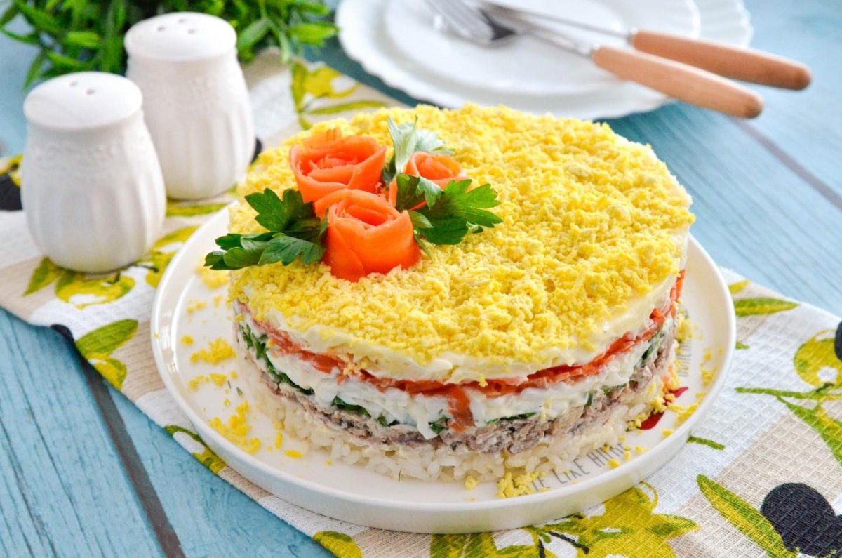 Салат Мимоза с сардиной