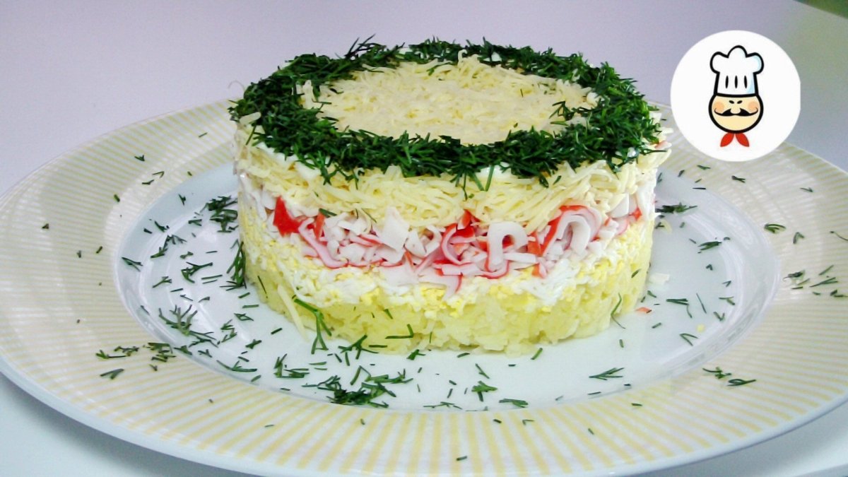 Салат овощной торт