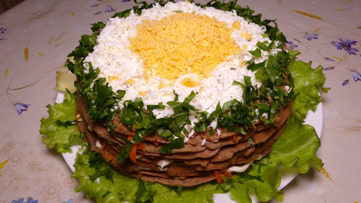 Печеночный тортик из куриной печени