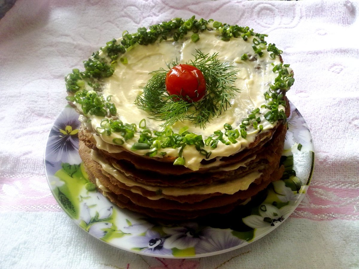Печеночный торт закусочный