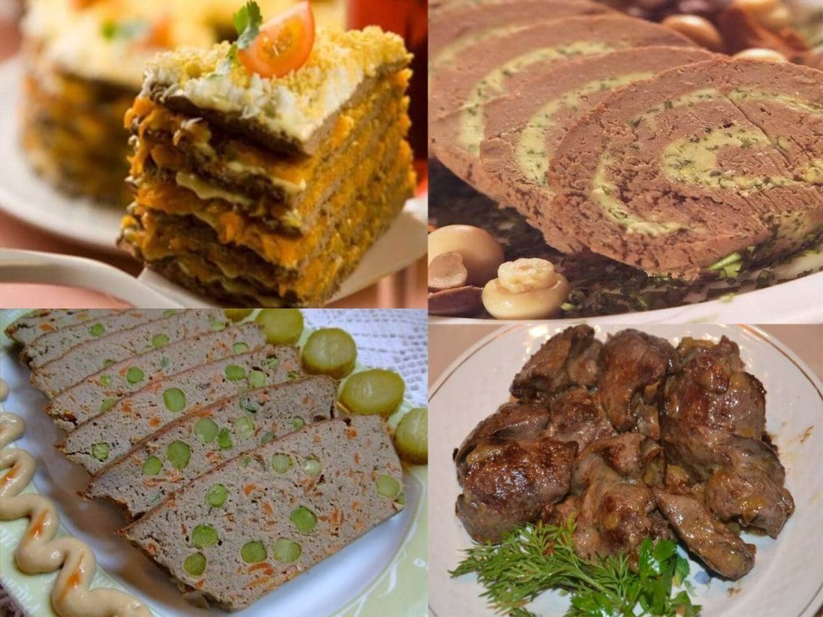 Блинный торт с печенью