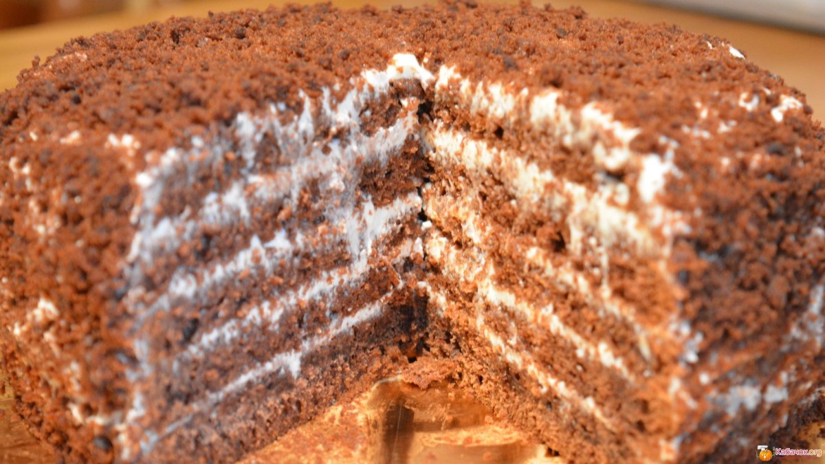 Бисквит из сметаны и какао