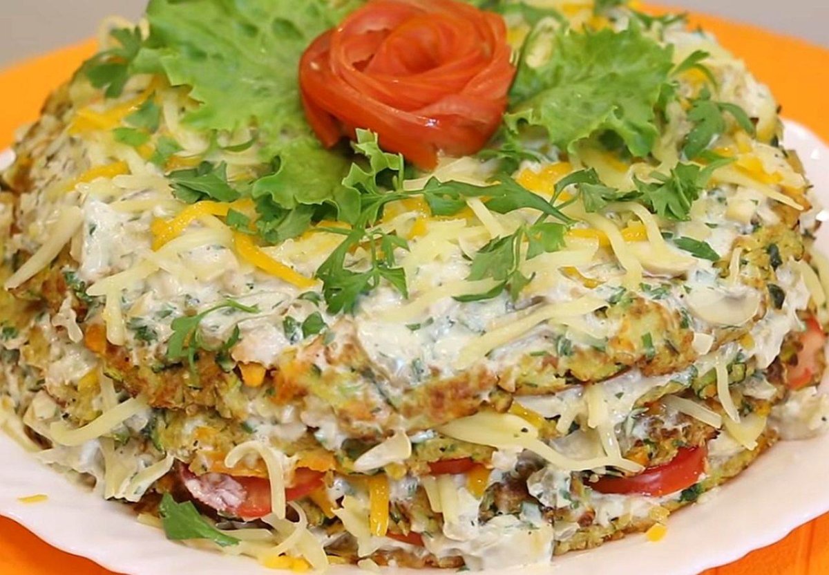Кабачковый торт с морковью