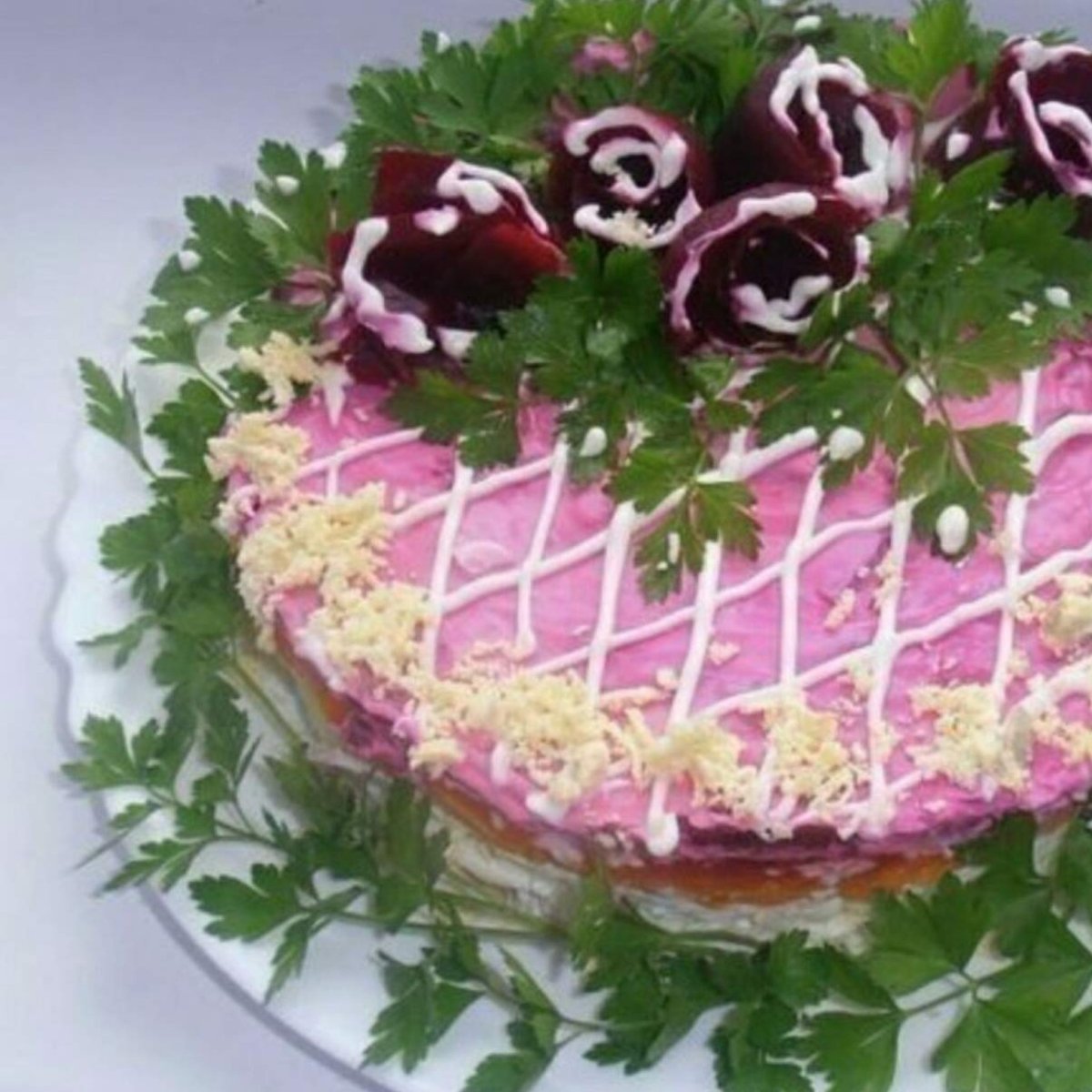 Салат овощной торт
