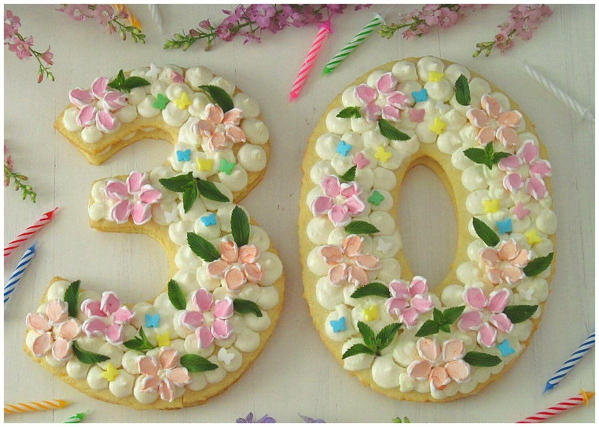 Тортик с цифрой 30