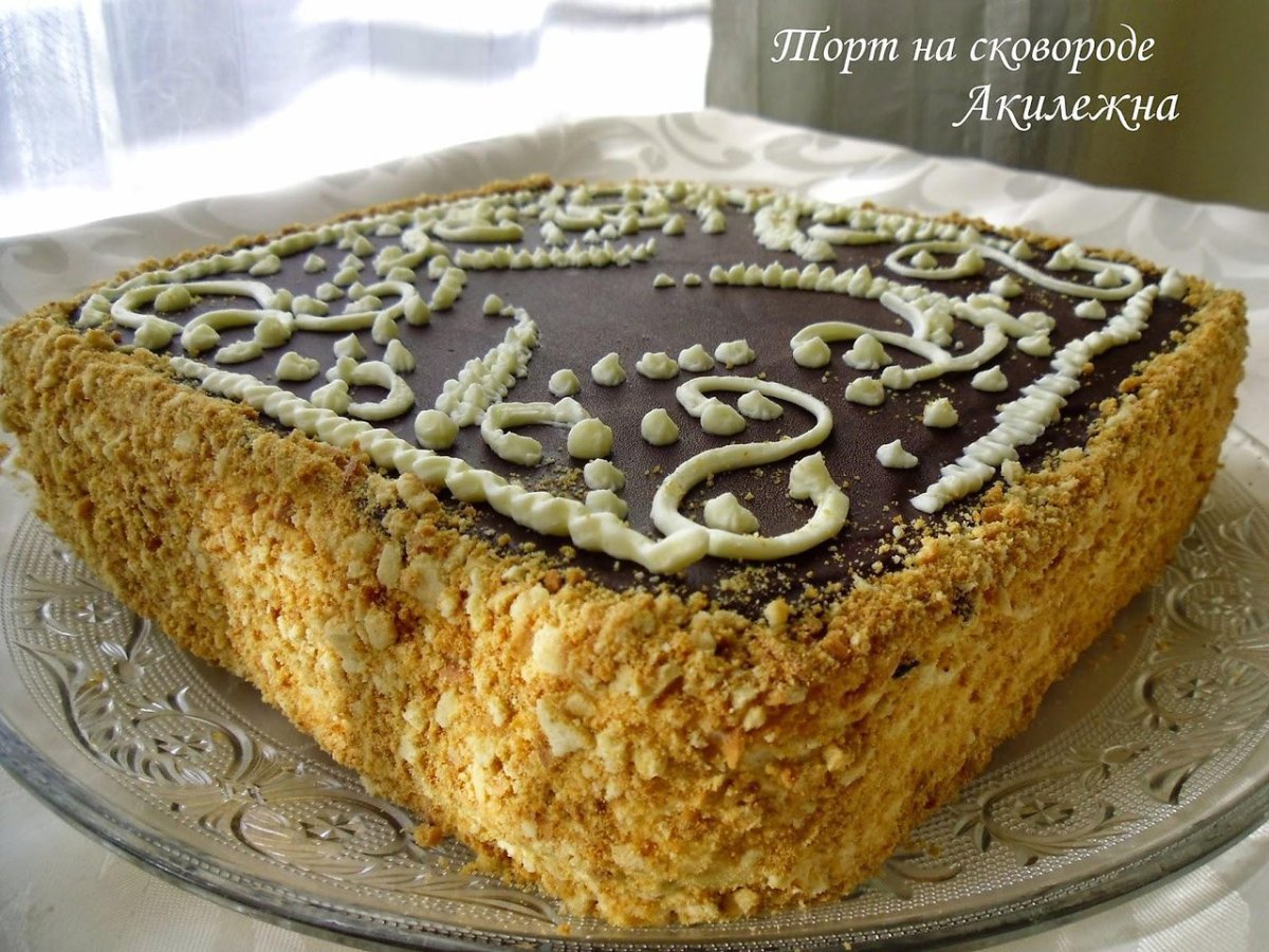 Торт с 1 яйцом на сковороде