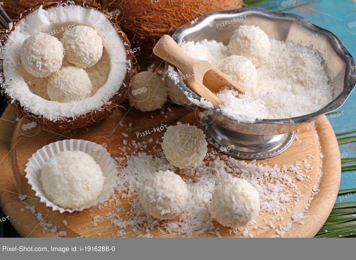 Конфеты с кокосовой стружкой и миндалем