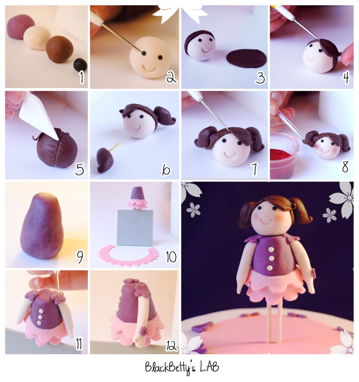 Фигурка девочки из мастики