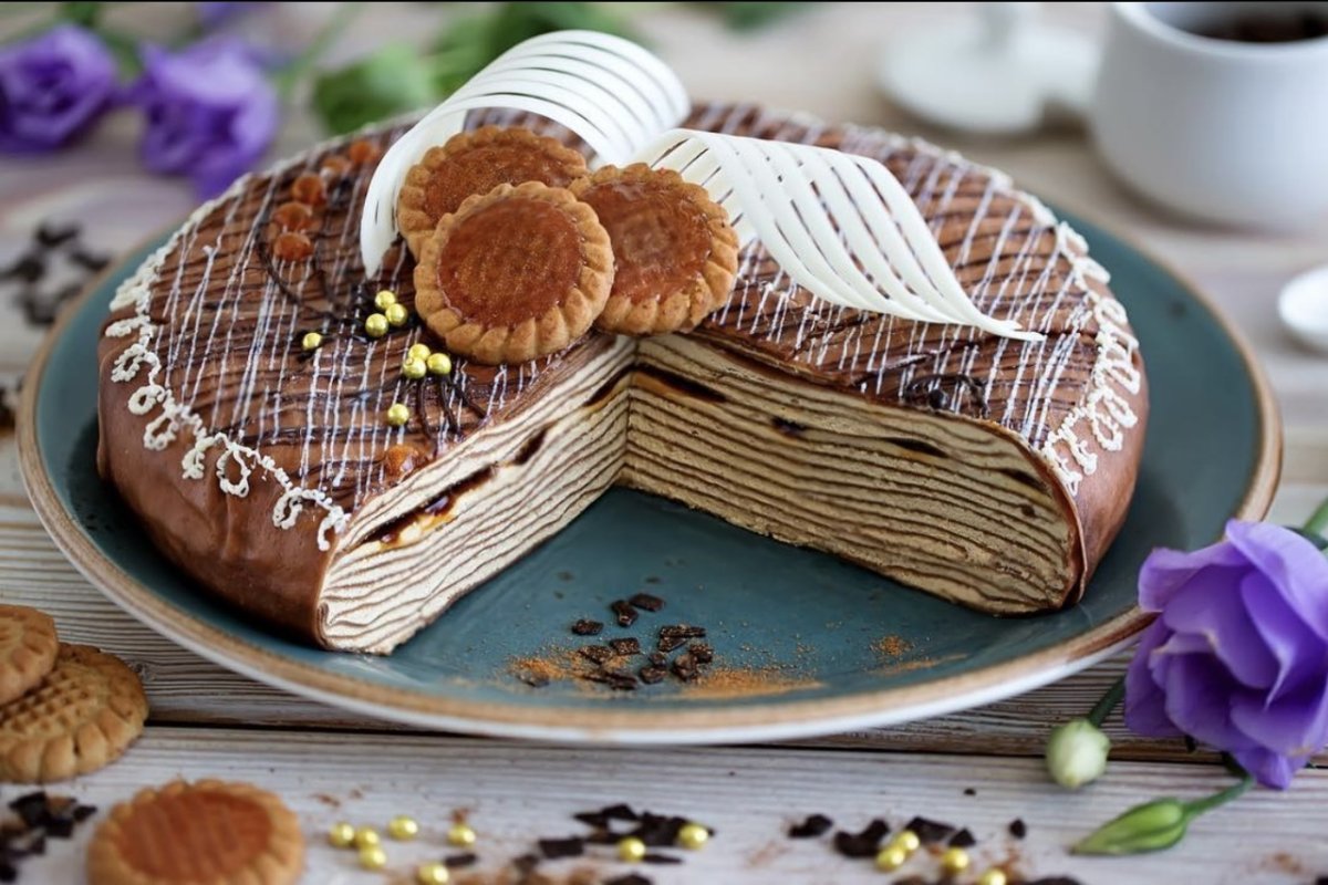 Блинный торт с кокосовым кремом