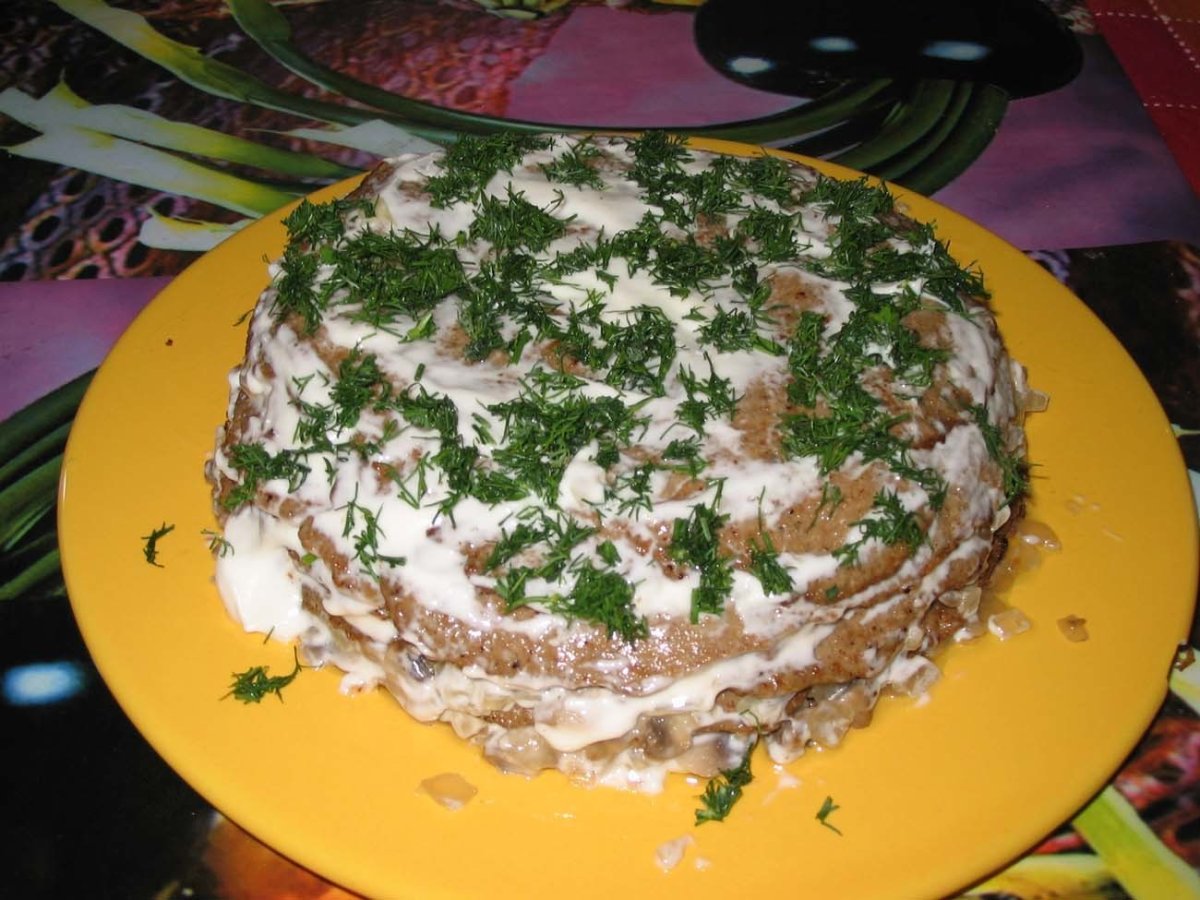 Печёночный торт домашний