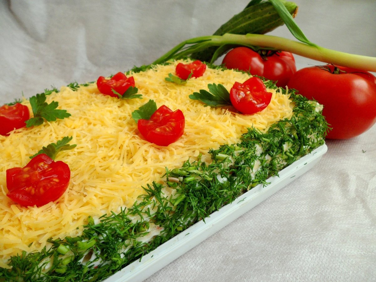 Закусочный торт из кабачка