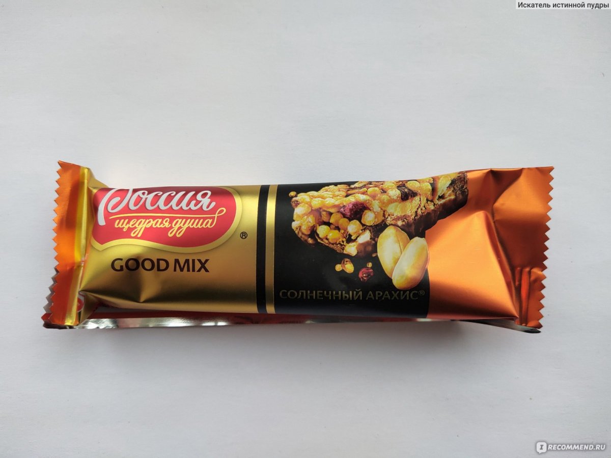 Батончик Россия - щедрая душа! Good Mix Duo Солнечный арахис, 50 г