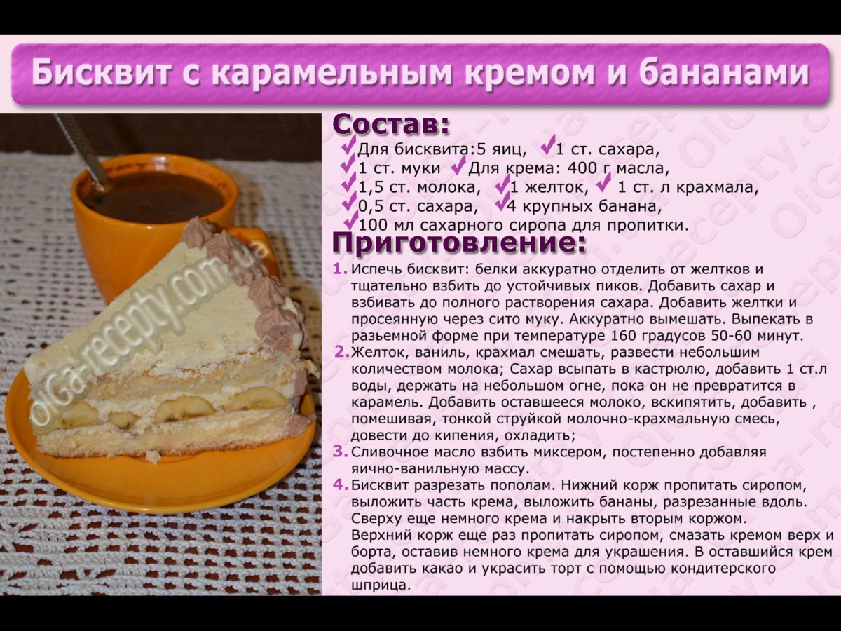 Простые рецепты тортов на картинке