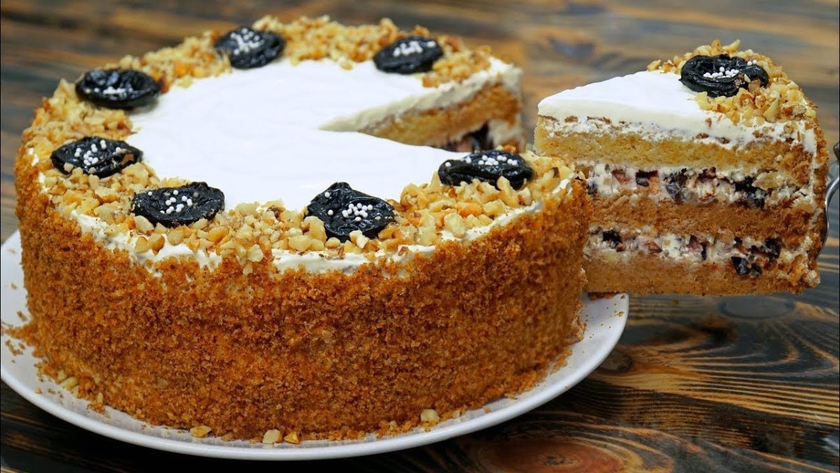 Бархатный медовый торт кулинарим с Таней
