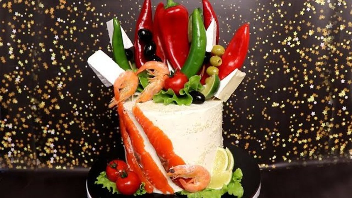 Мужской торт соленый