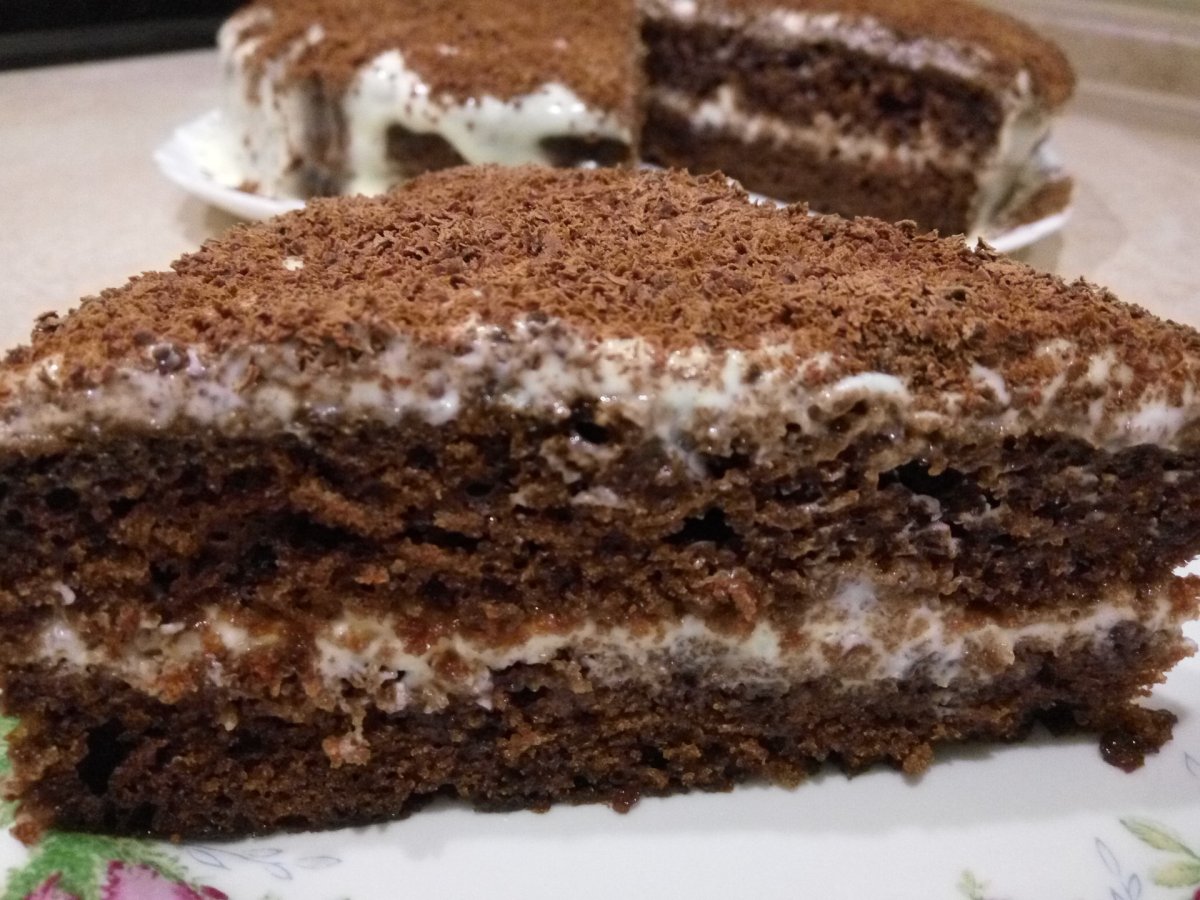 Вкусный легкий шоколадный торт
