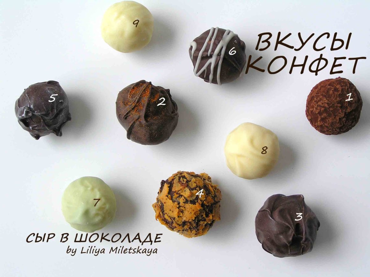 Конфеты сырные трюфели