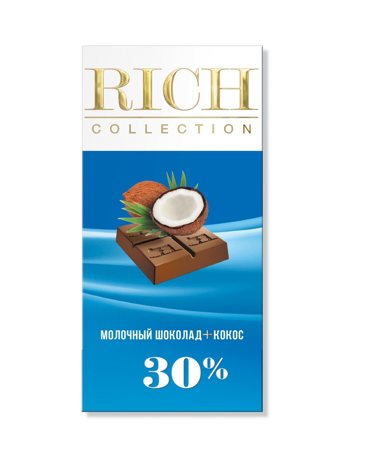 Шоколад Rich collection молочный с кокосовой стружкой, 33%