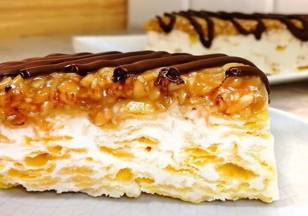 Торт без выпечки с хлопьями кукурузными