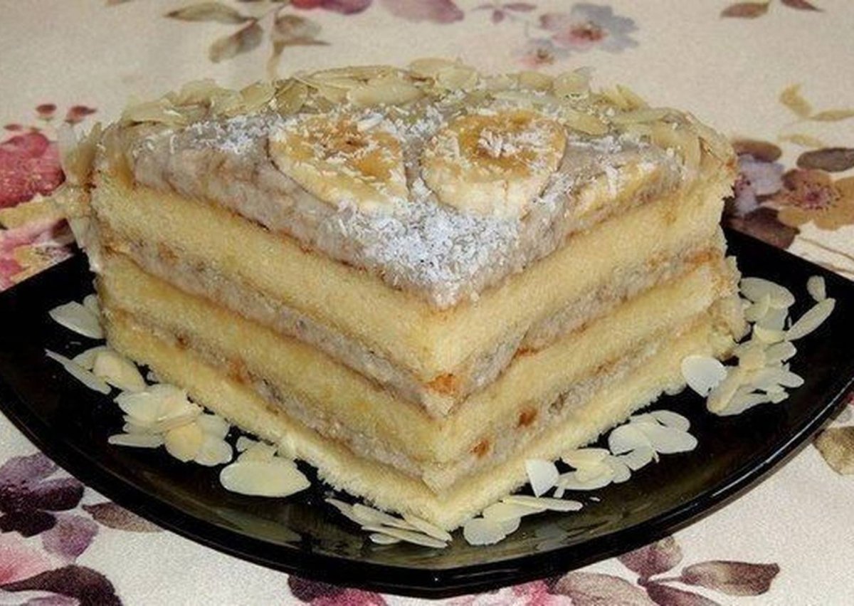 Банановый торт без выпечки
