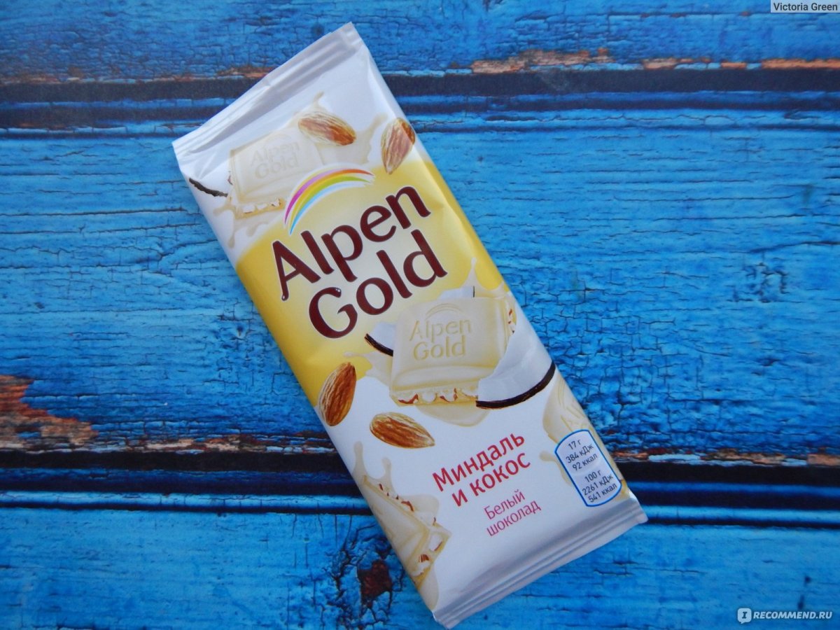 Шоколад Alpen Gold миндаль Кокос 90г