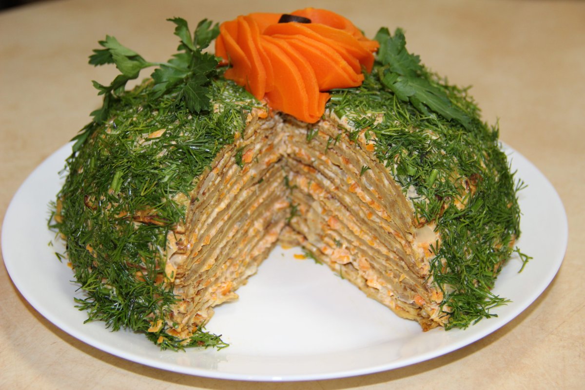 Печеночный тортик квадратный