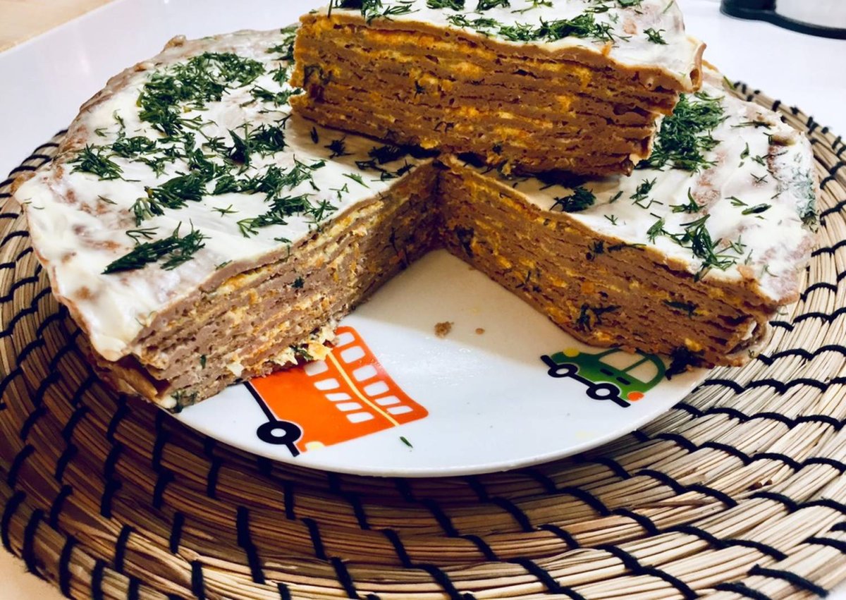 Печёночный торт из куриной печени