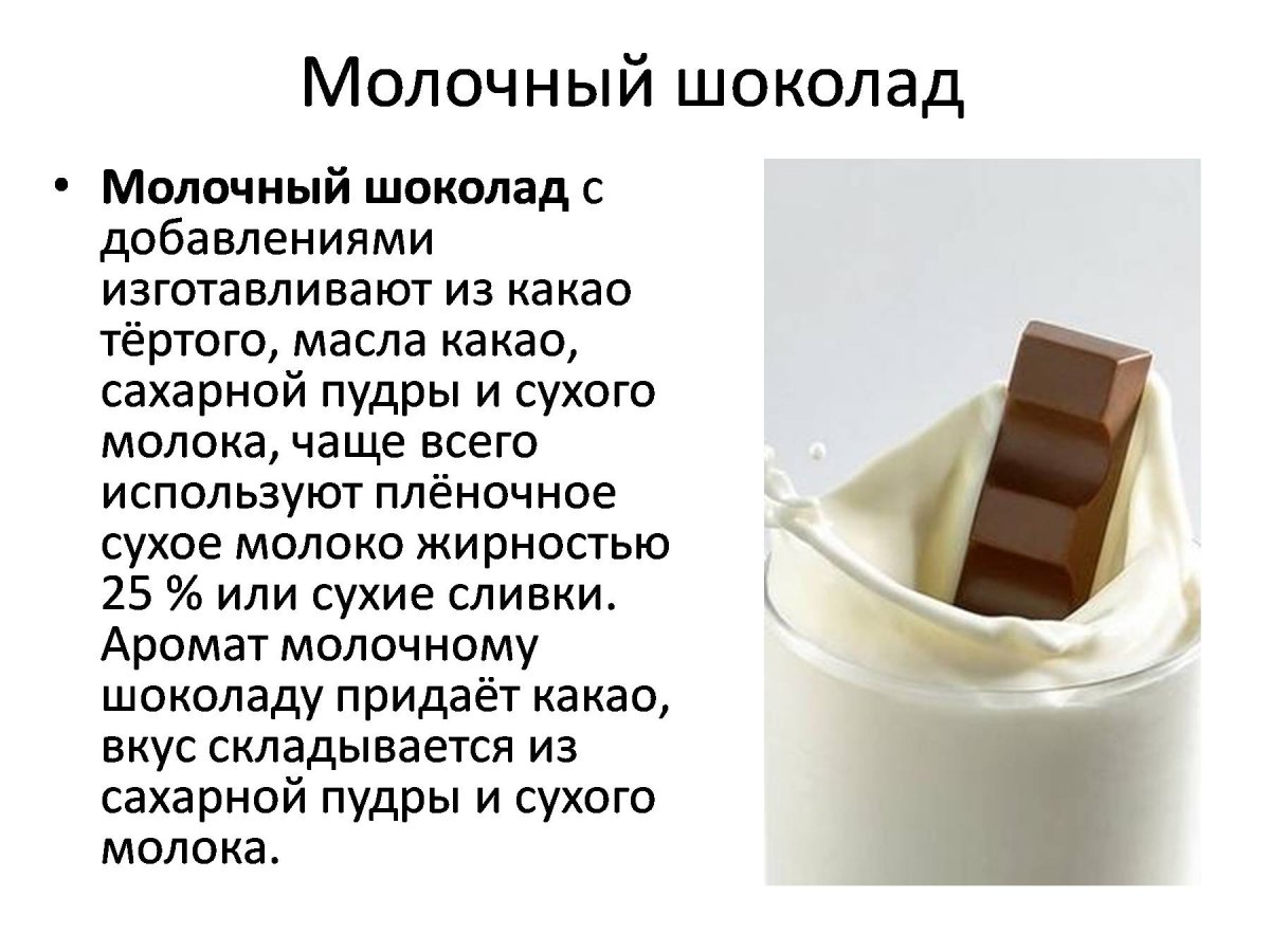 Шоколад с сухим молоком