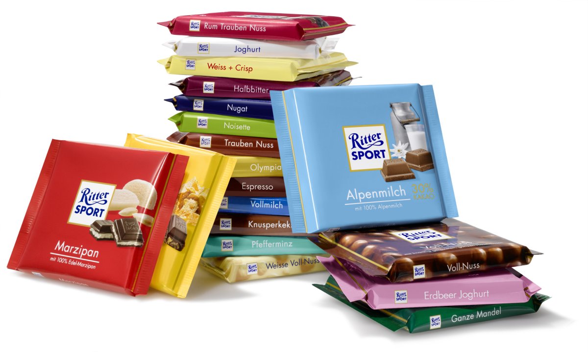 Шоколад Ritter Sport 100 г в ассортименте