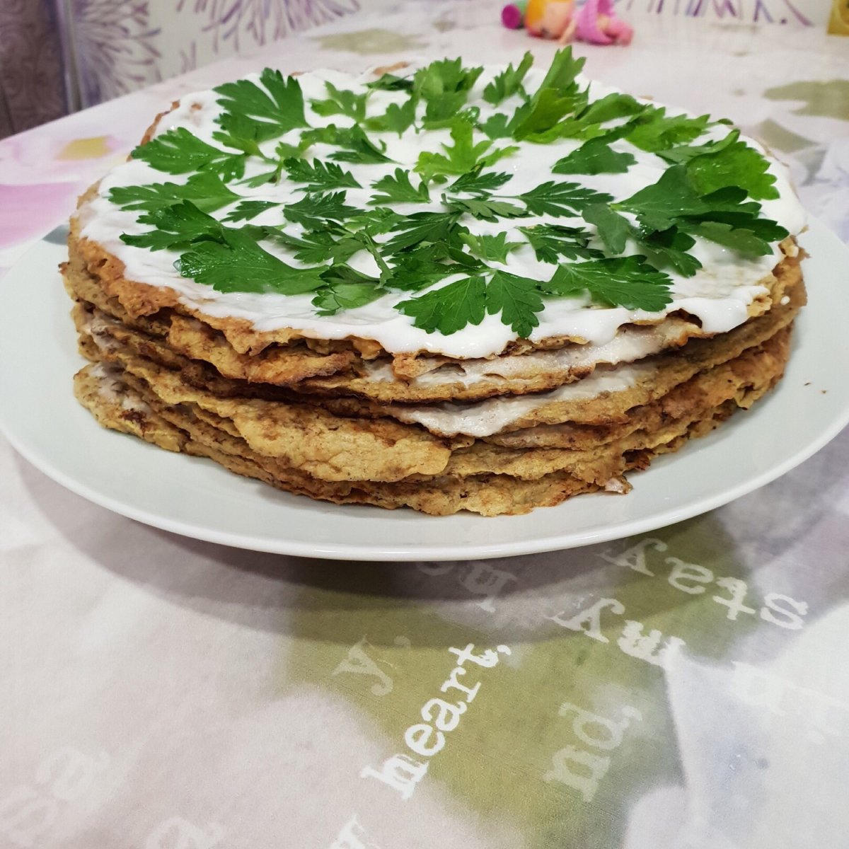 Печеночный торт с кабачком