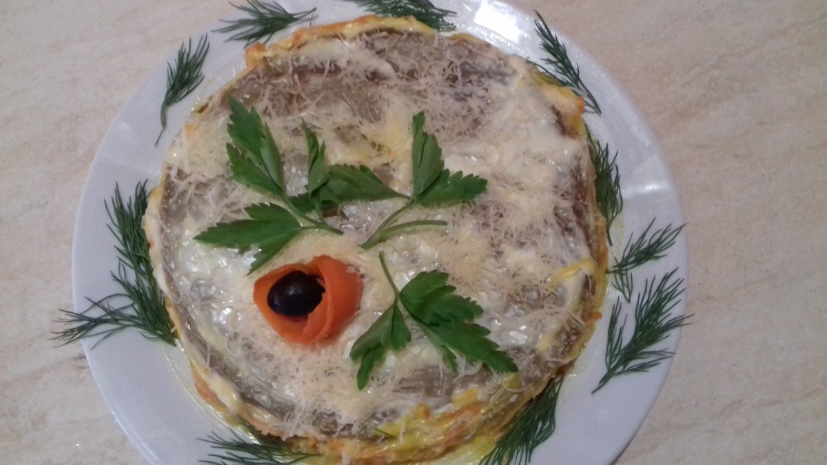 Печёночный торт из куриной печени
