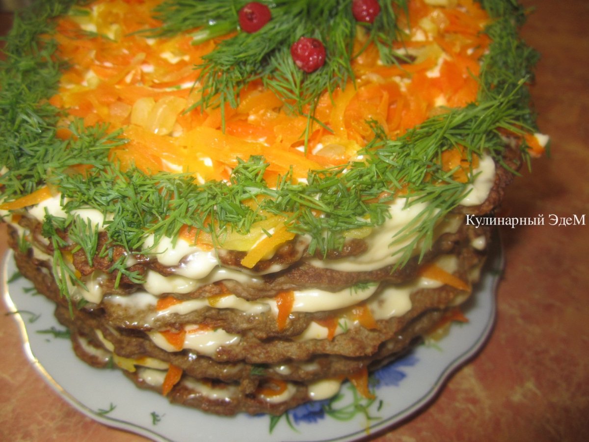 Печеночный торт закусочный