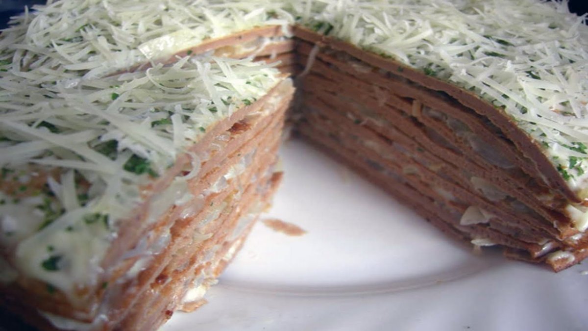 Печеночный торт канапе