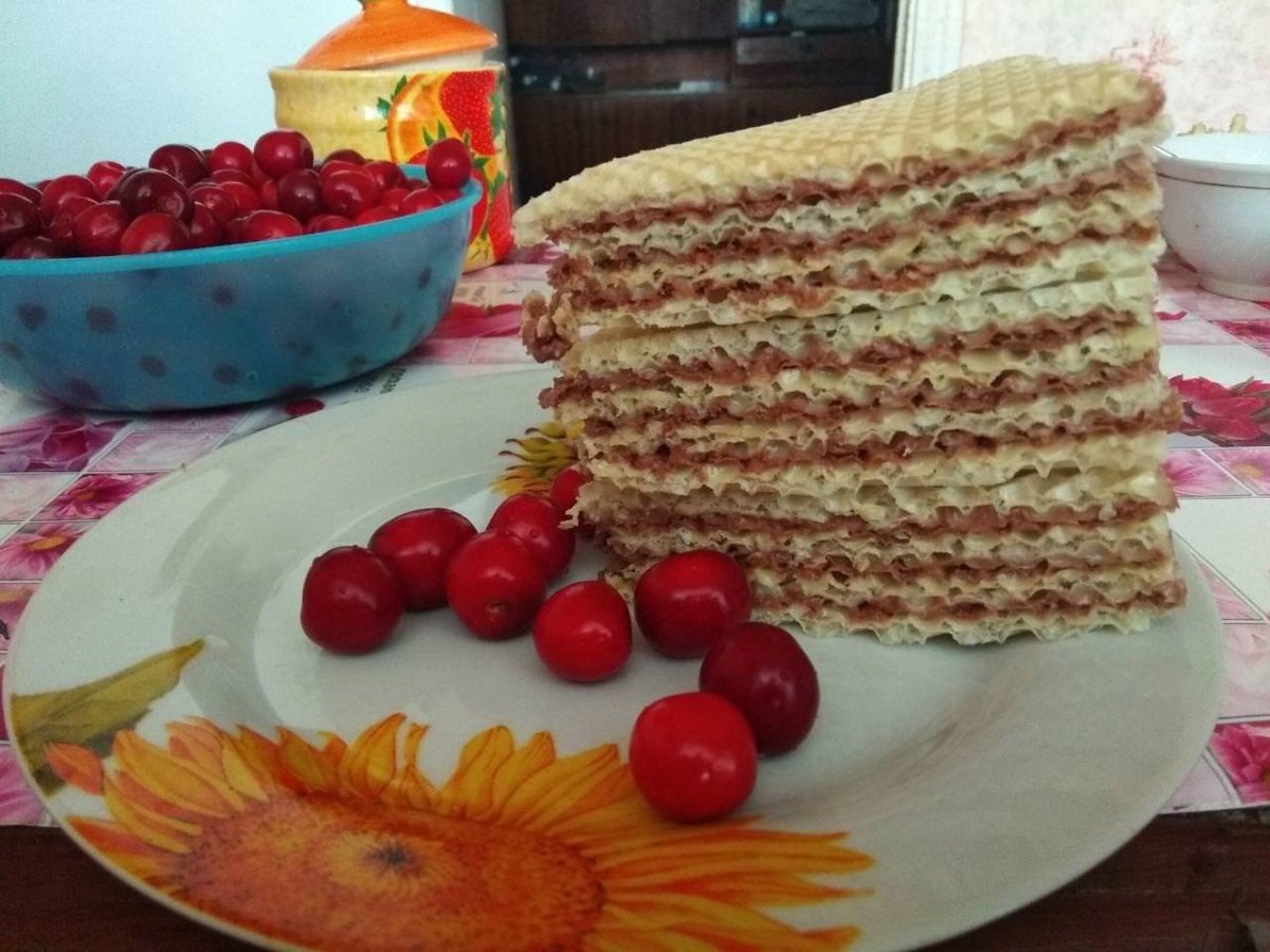 Торт с вафельными коржами