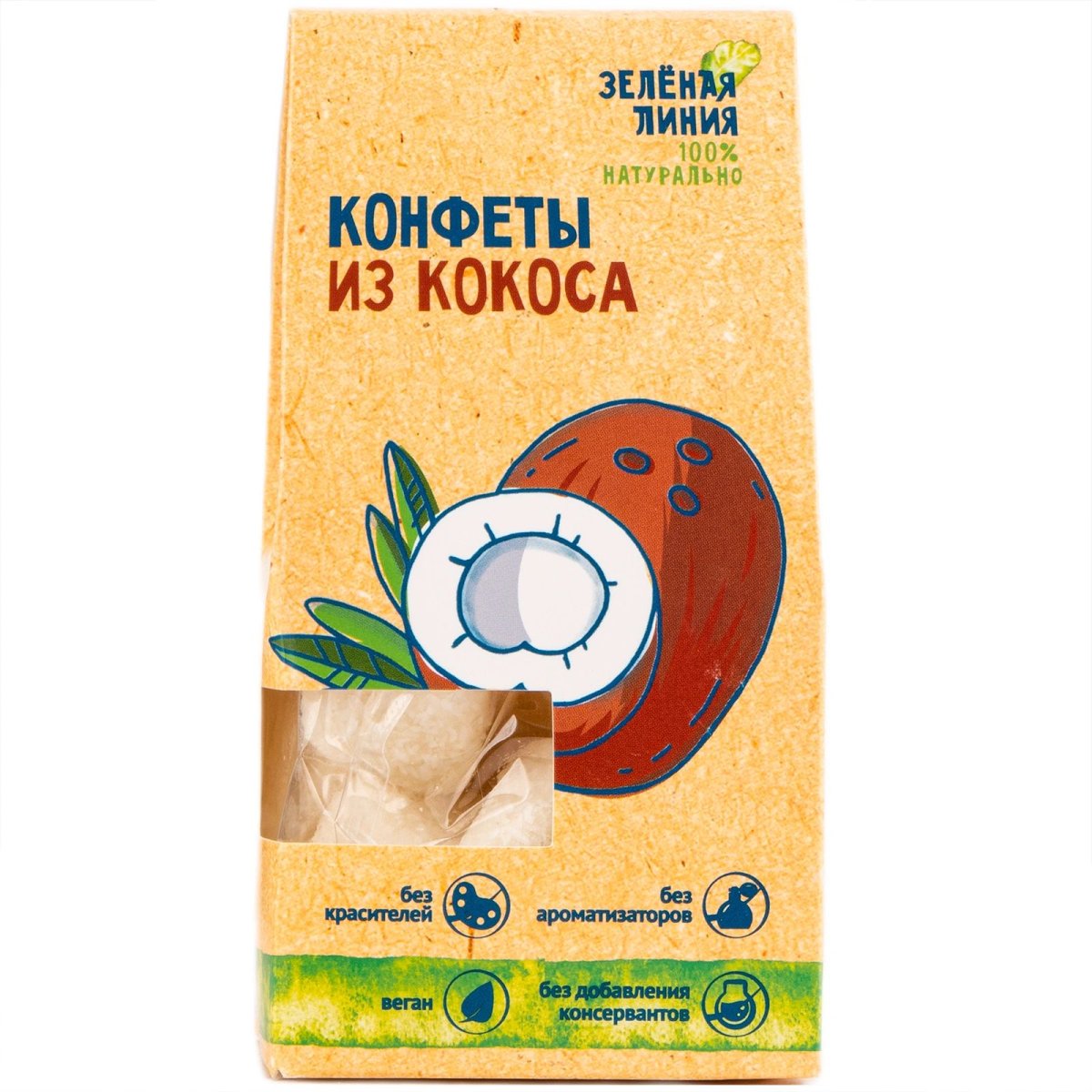 Конфета протеиновая с кокосом Зелена линия