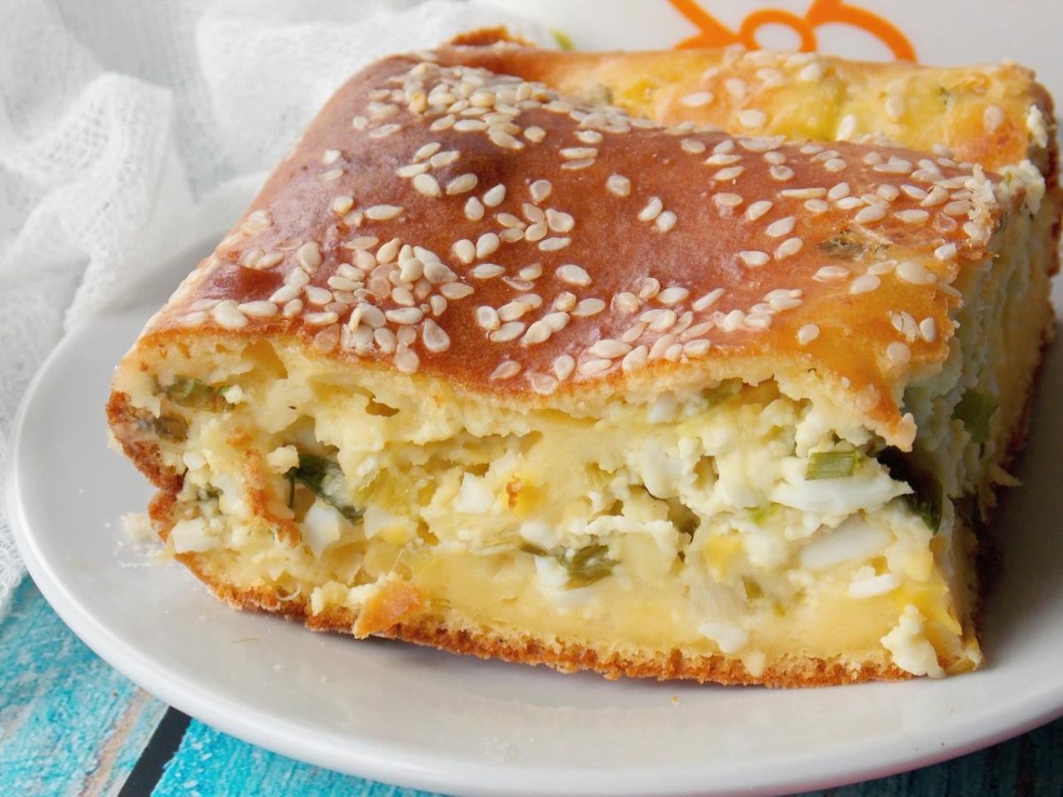 Черничный заливной пирог