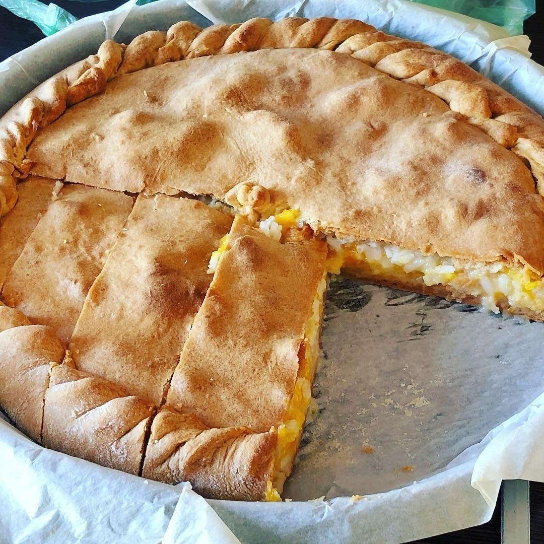 Пирог с тыквой и рисом