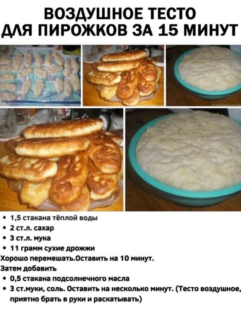 Тесто для пирожков рецепт