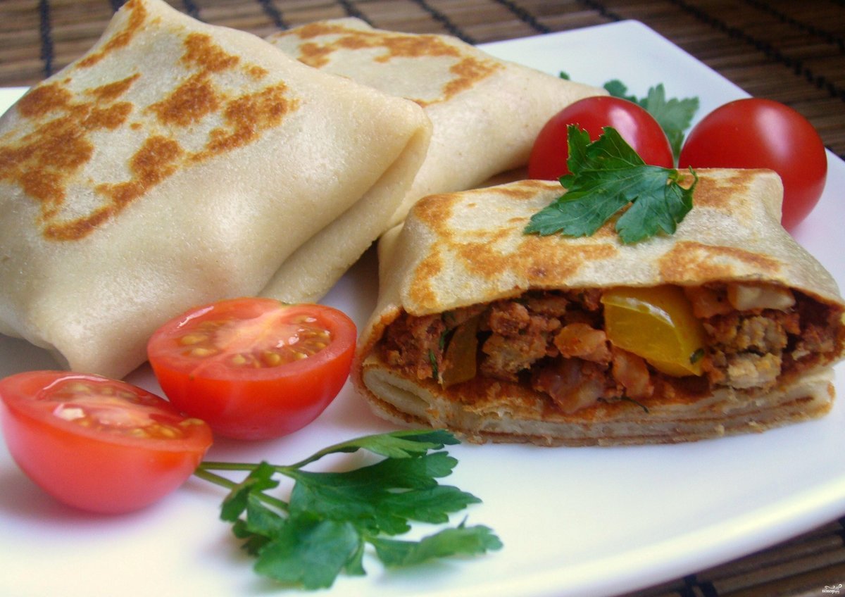 Блины с овощами