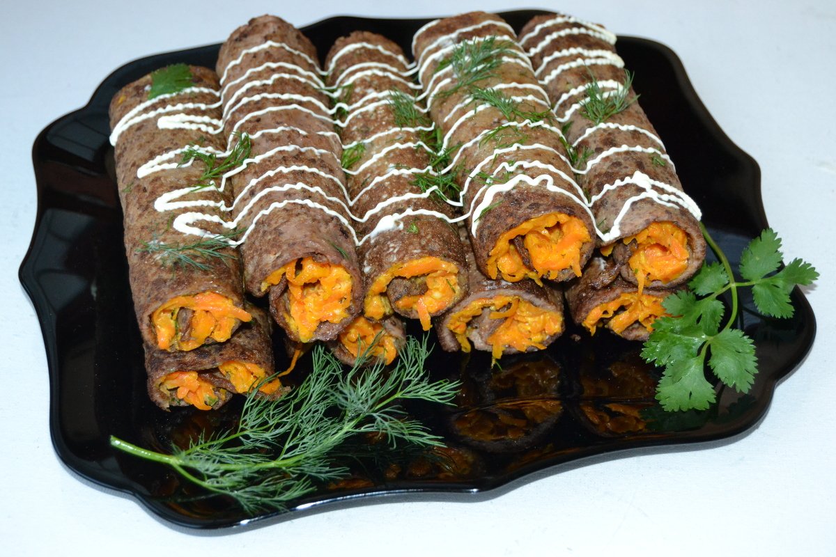 Блинные мешочки с начинкой