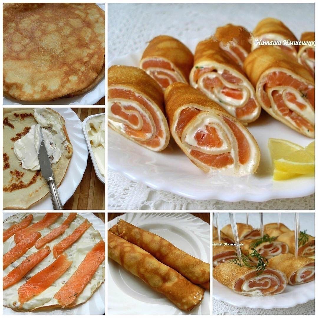 Рулетики с красной рыбой