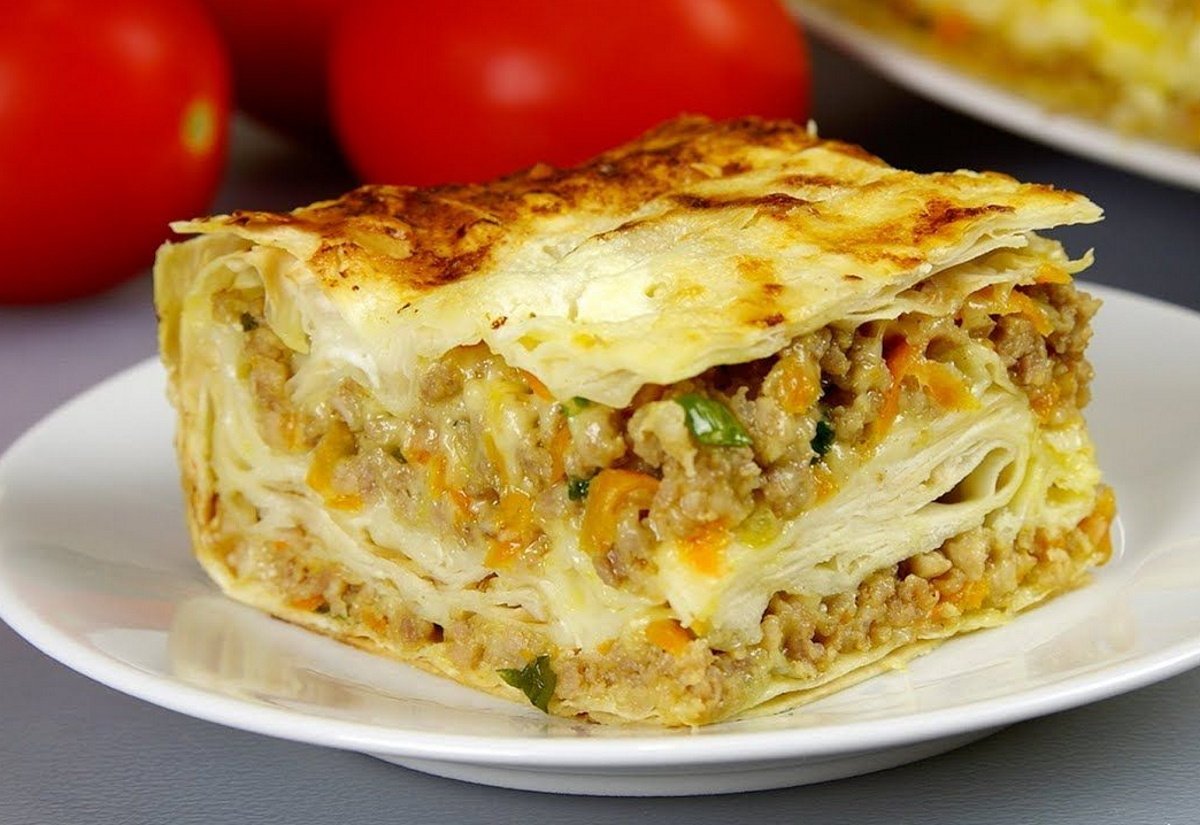 Рваный пирог из лаваша