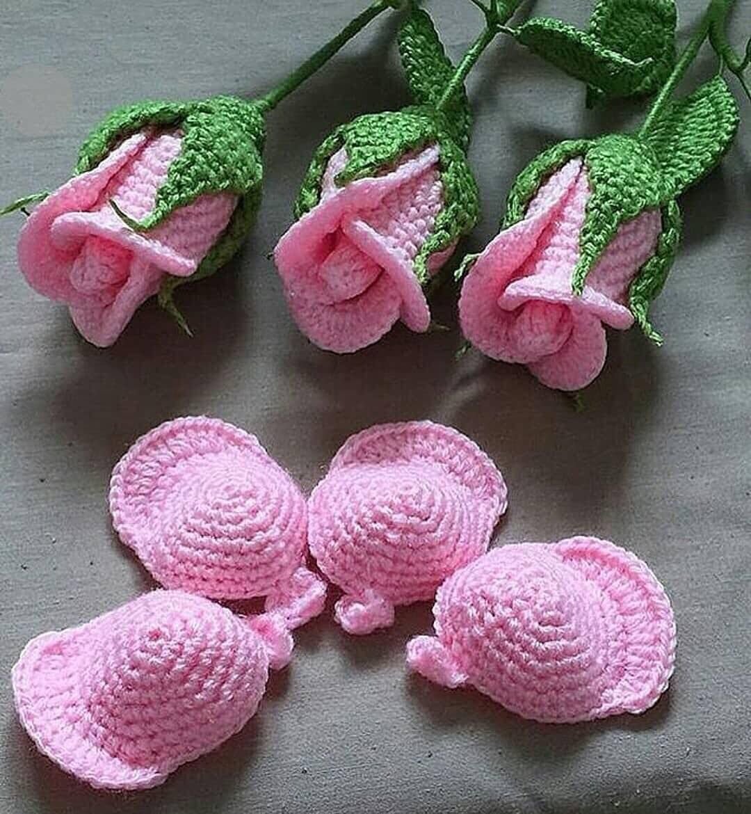 Вязаные цветы