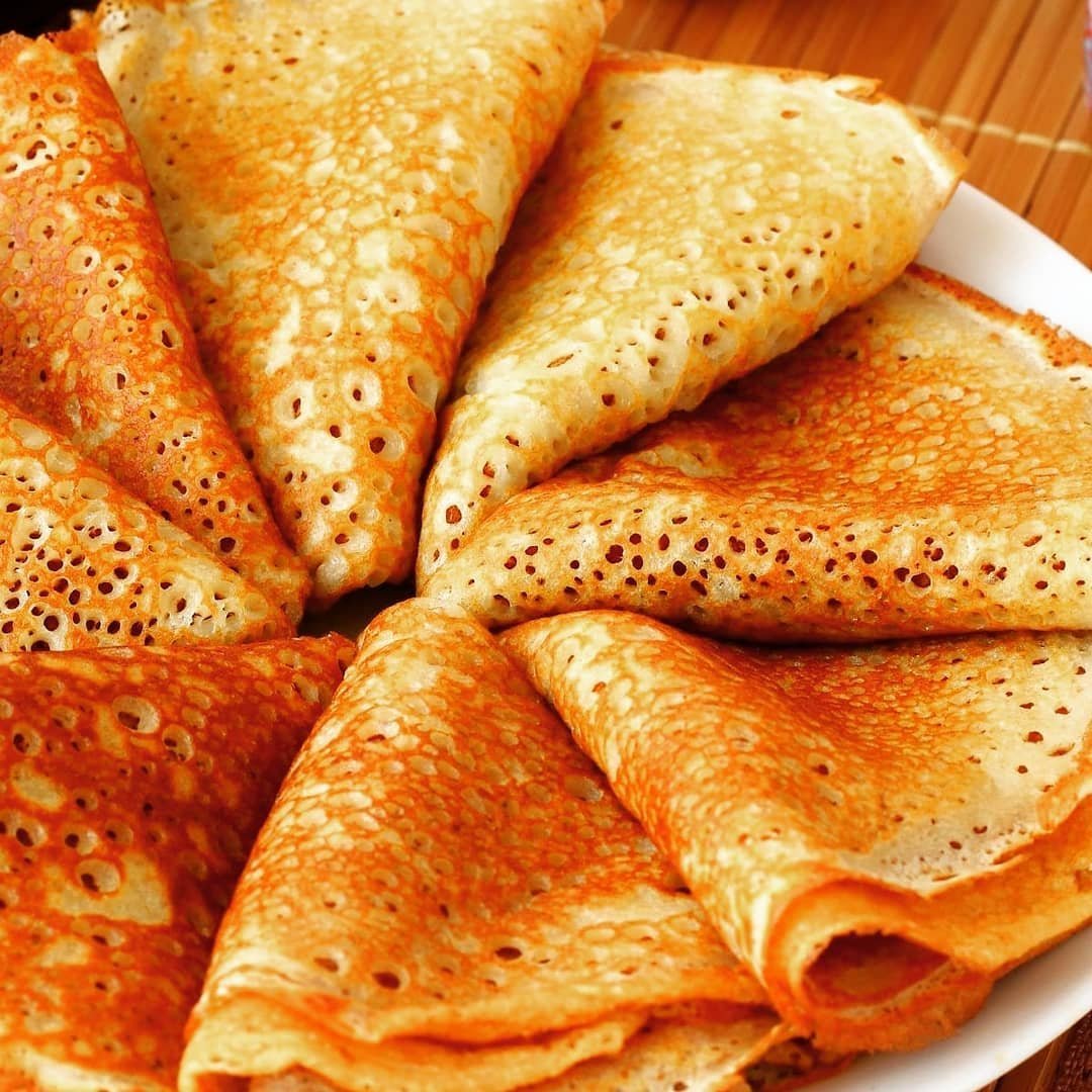 Блины на кефире с дырочками пошаговый