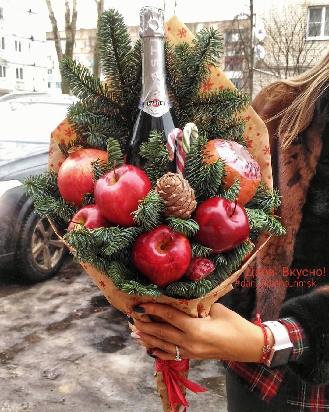 Новогодние съедобные букеты