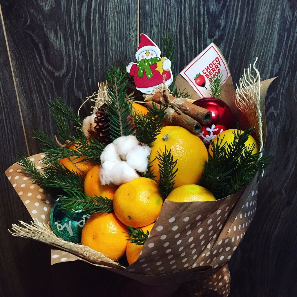 Новогодние съедобные букеты