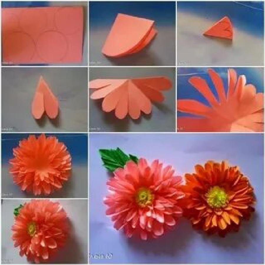 Яркие цветы из бумаги