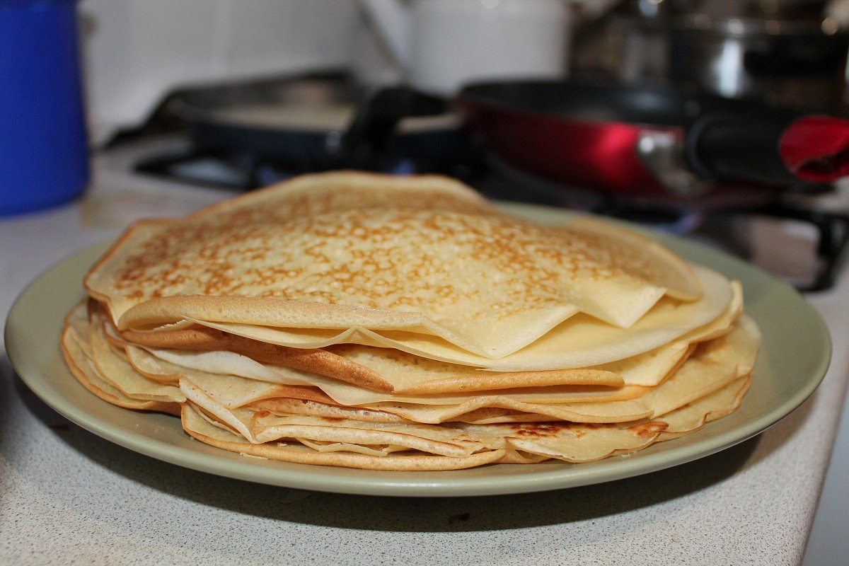 Блины с черникой